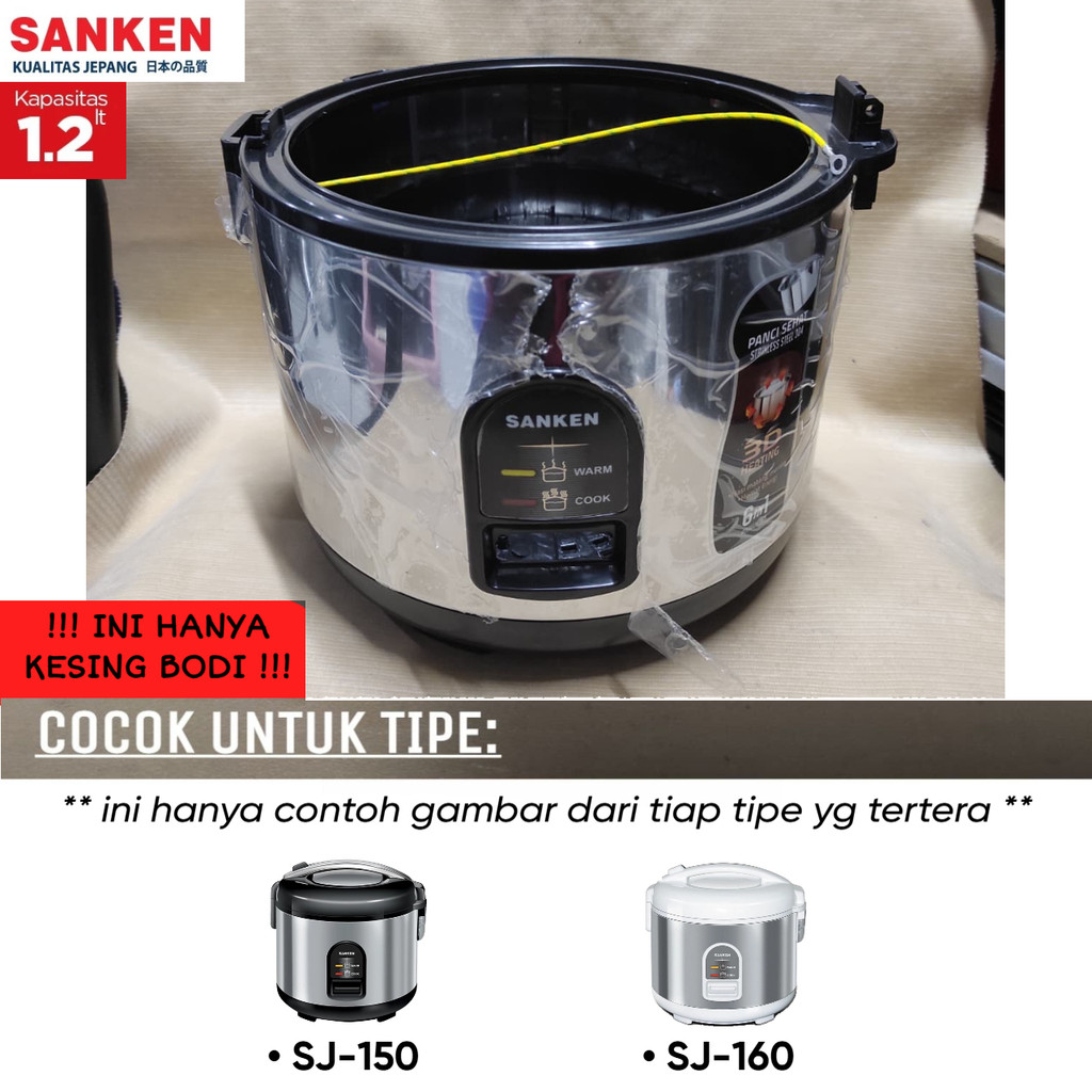 [ORI] Sanken SJ-150 / SJ-160 | TANPA Tutup Atas - HOUSING CASING BODY / KESING BODI STAINLESS 1,2 Li