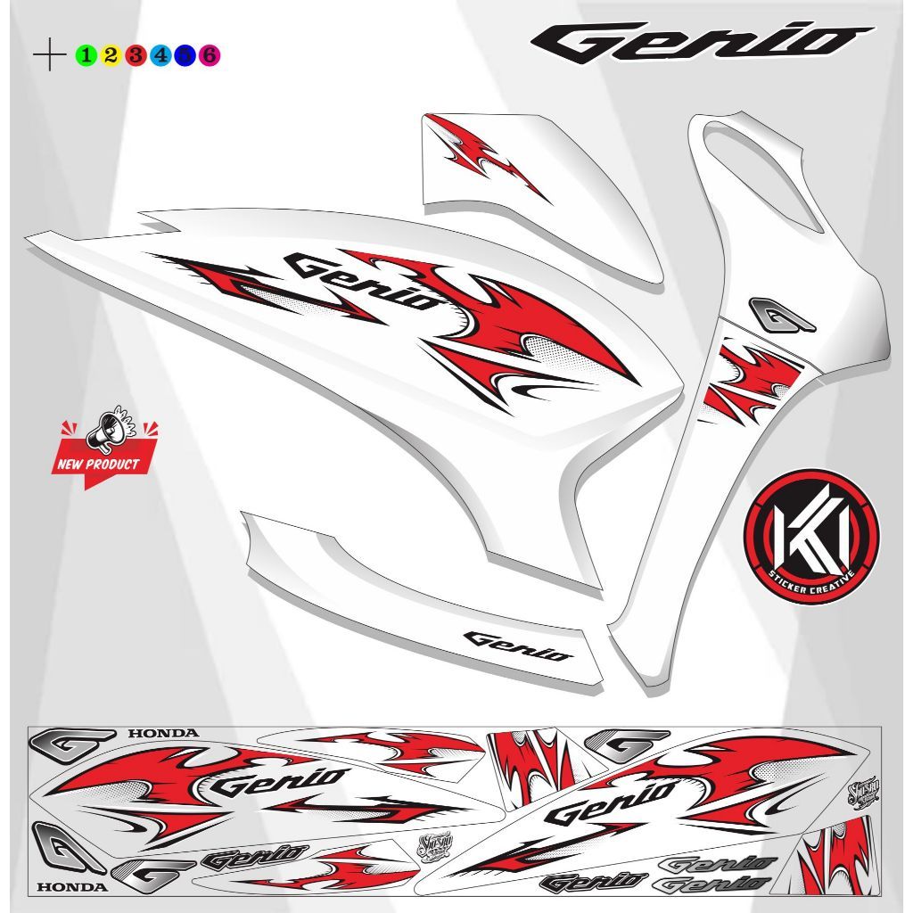 STRIPING STICKER MOTOR GENIO / STRIPING MOTOR GENIO MTOIP VARIASI