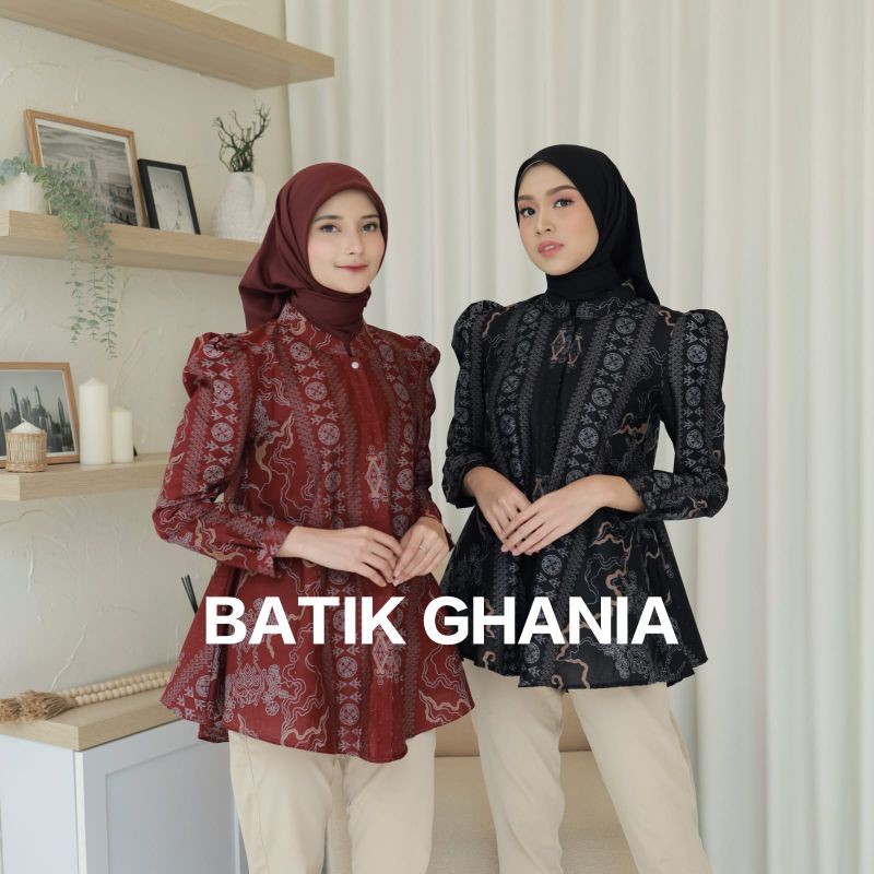 Payu batik - Atasan Batik Modern Baju Batik Kantoran Blus wanita lengan panjang batik ter update by 
