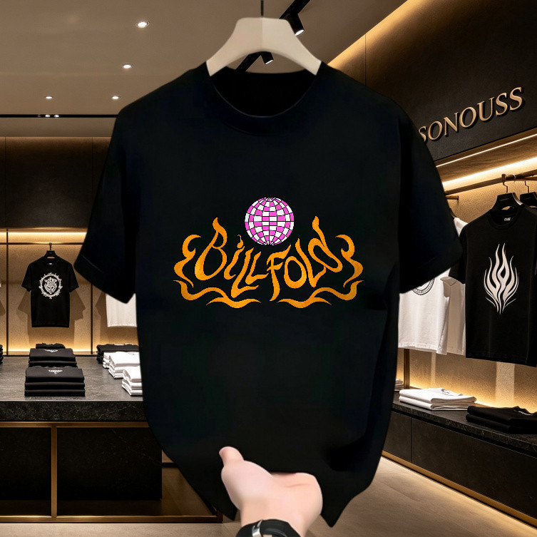 Kaos Band Buffalo Motif Disco Ball Vintage, T-shirt Pria Casual Model Kaos Distro Lengan Pendek, Box