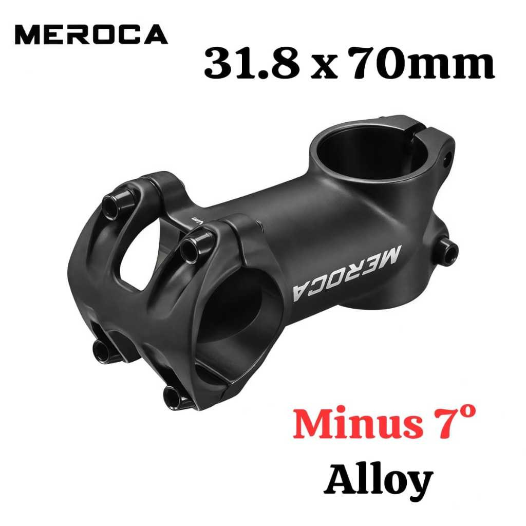 Foto Meroca Stem 31.8x70mm 70 mm Minus 7 Derajat Clamp Handlebar 31.8mm 31.8 Fork OS 28.6 mm Alloy Sepeda MTB RB SELI