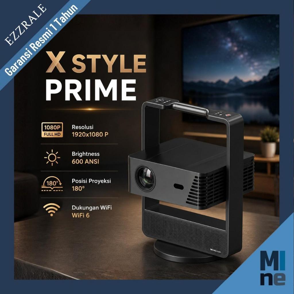 EZZRALE X STYLE PRIME - Smart Projector Android LCD 600 ANSI Real 4K UHD Decoding Proyektor Wifi 6