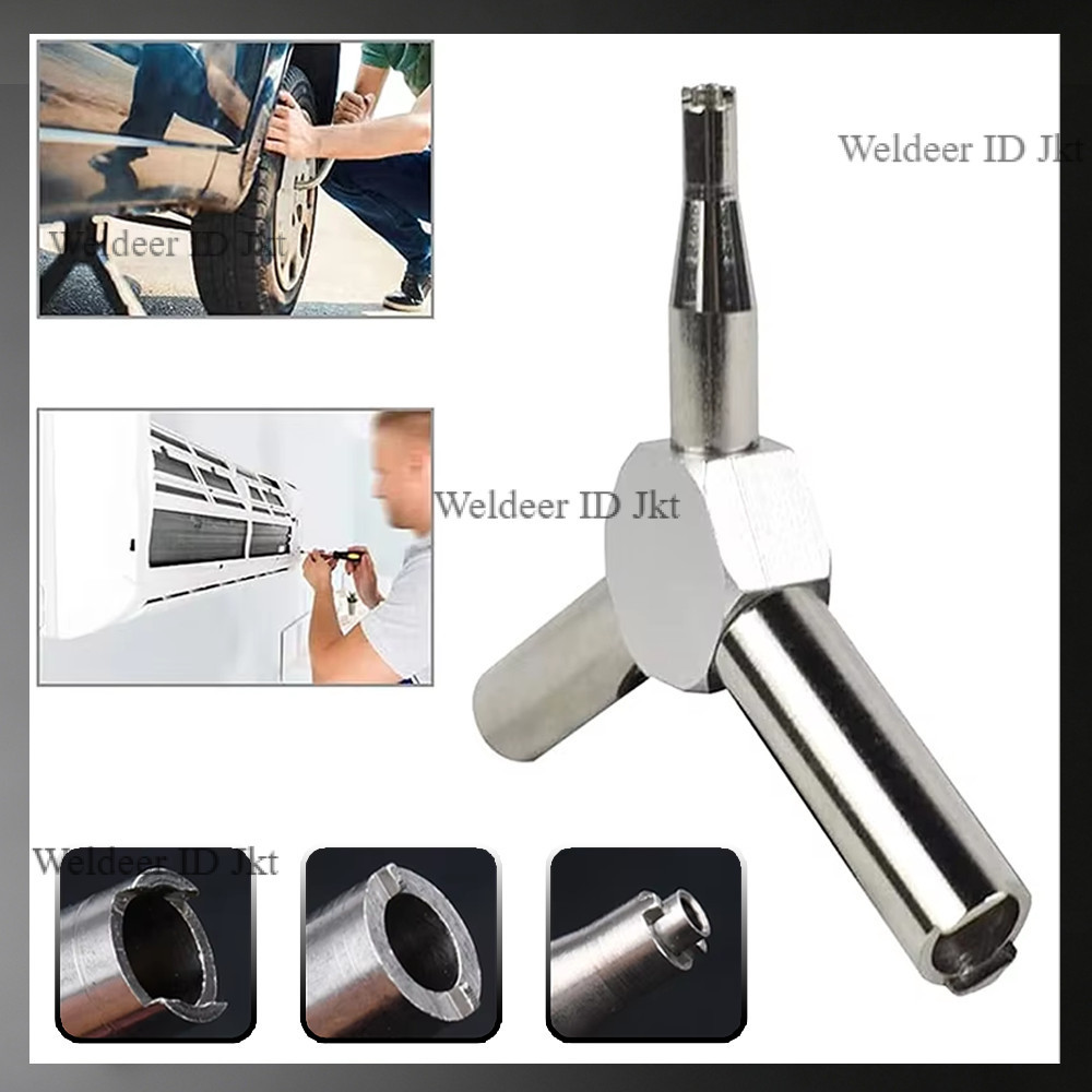 Kunci Katup Segitiga 3 Arah Stainless Steel Alat Servis Katup Gas
