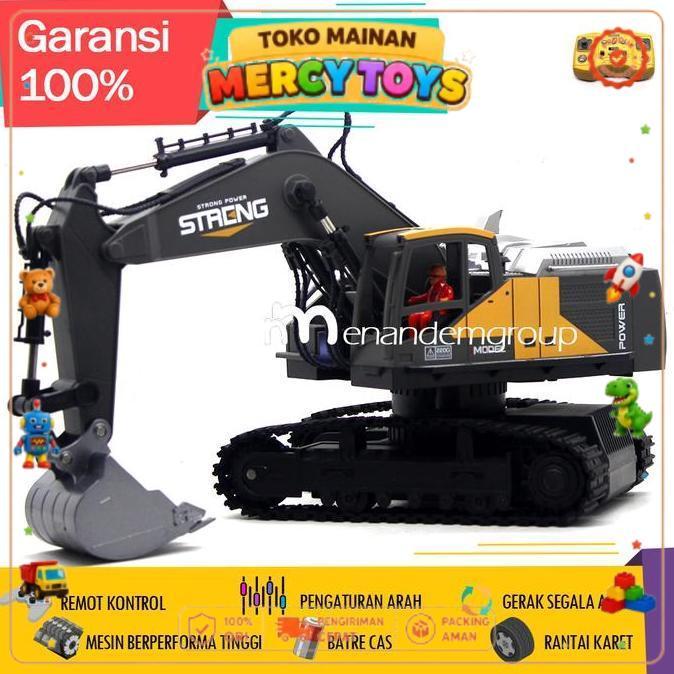 Mainan Mobil Remot Kontrol RC Beko Excavator Strong 16 Fungsi Remot Besi Metal LED Mercy Toys