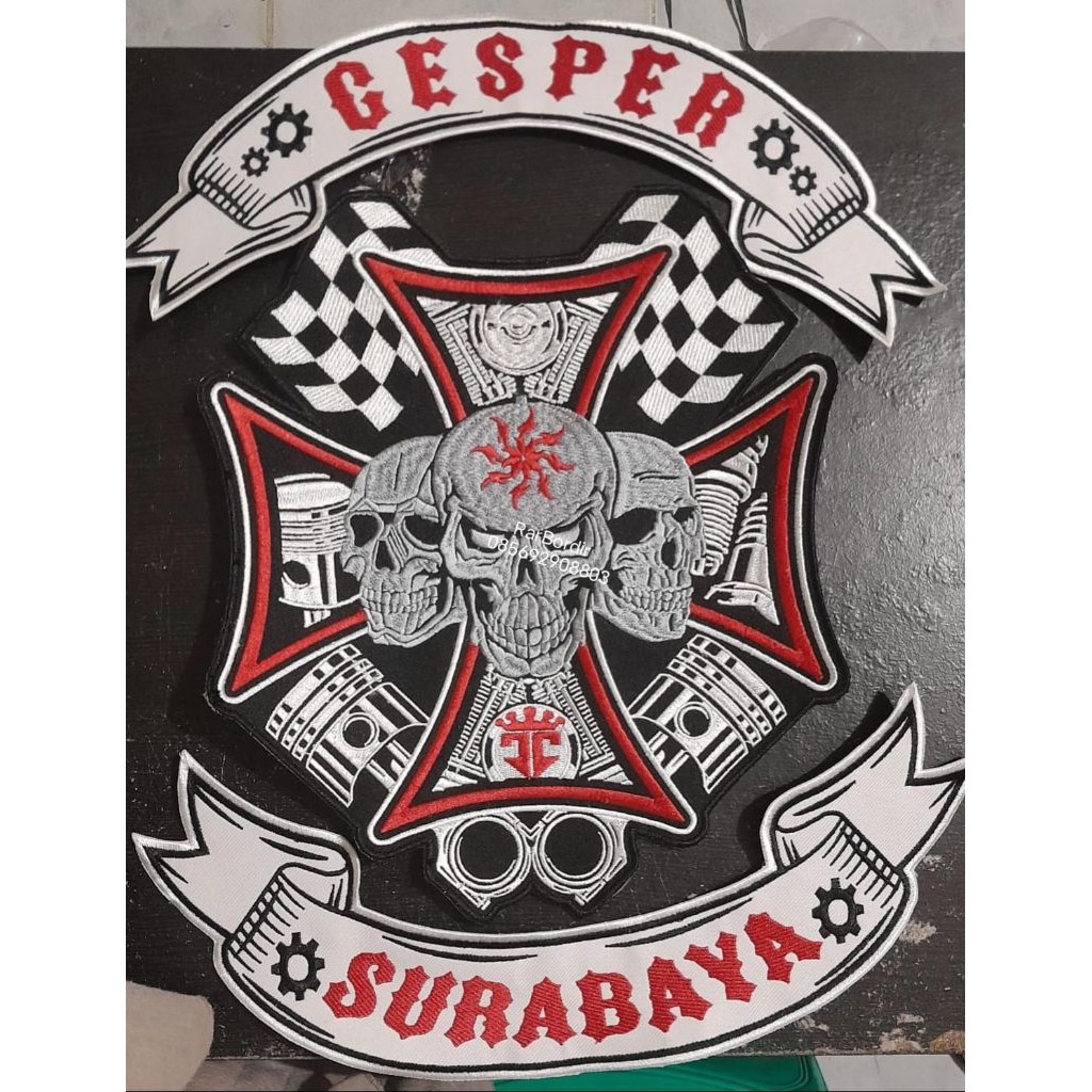 BORDIR BESAR KOMUNITAS BACK PATCH LOGO BESAR CUSTOM