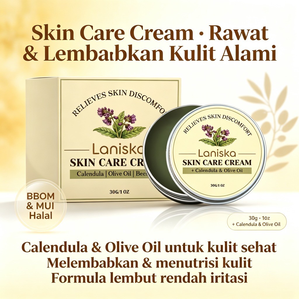 Skin Care Cream Krim Perawatan Kulit - Calendula Olive Oil & Beeswax - 30g