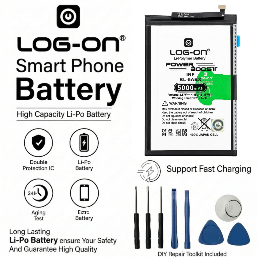 Baterai Log on BL-5ABX For INFINIX HOT 50 4G / HOT 50i 5000mAh Original Capacity