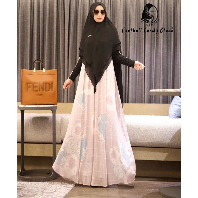 [JOZA CLOTHING] GAMIS SYARI TERLARIS / DRESS SET PRINTING " FOOTBALL " BY JOZA CLOTHING