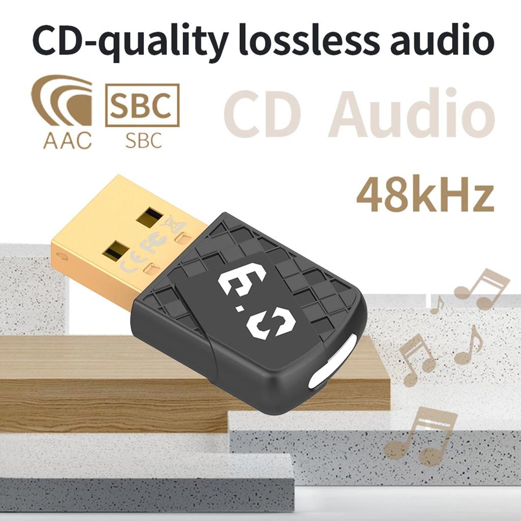 Bluetooth-compatible 6.0 USB Wireless Audio Adapter Plug & Play Dongle Adapter for Headset Speaker K