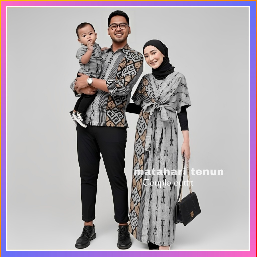 SET COUPLE KONDANGAN MATAHARI TENUN RAISA SERIES - BATIK TENUN WANITA - TENUN COUPLE - DRESS TENUN W