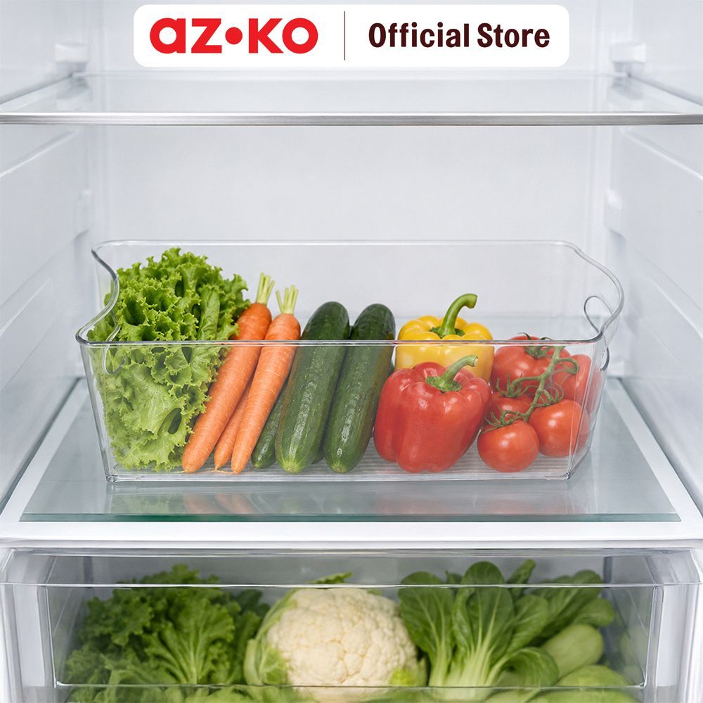 AZKO Culinart Wadah Penyimpanan Kulkas Plastik Transparan Fridge Storage Container Wadah Simpan Kulk