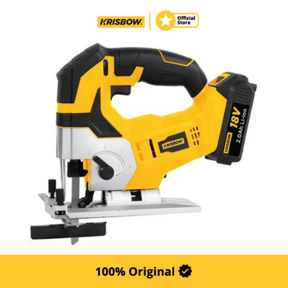 Krisbow Mesin Gergaji Jigsaw Cordless 18V Esj-18C Cordless Jigsaw Cutting Machine Tool