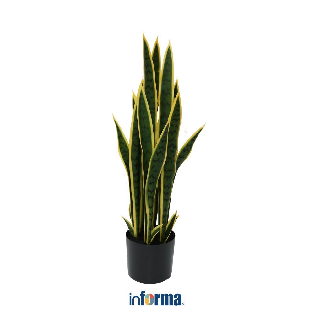 Informa Tanaman Artifisial Sansevieria Dengan Pot 35x25x80 cm - Hijau/Kuning Artificial Plant Tanama