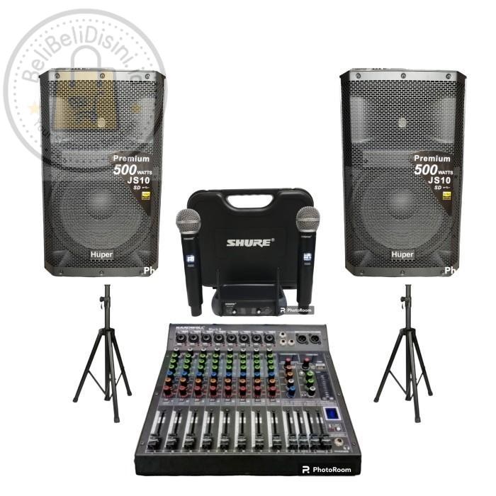 Paket Outdoor Huper Js10 15 Inch Mixer Mark 8 Bluetooth 2 Mic Wireless