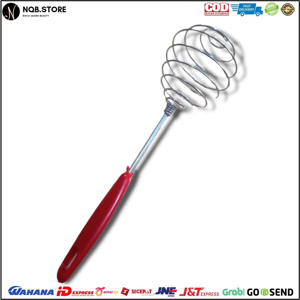 NQB - Kocokan Telur SPIRAL Manual Stainles Penocok Adonan Kue