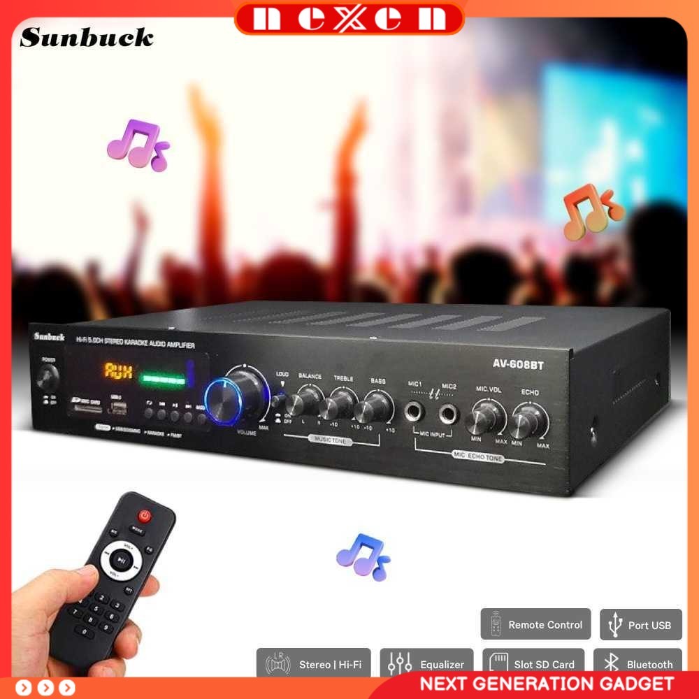 Audio Bluetooth Amplifier Karaoke 5CH 600W - AV-608BT