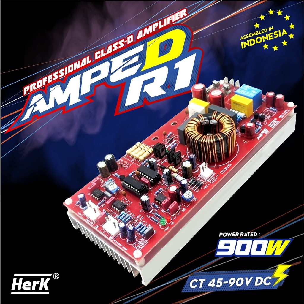 KIT POWER AMPLIFIER AMPLI CLASS D 900 WATT AMPED R1 HERK