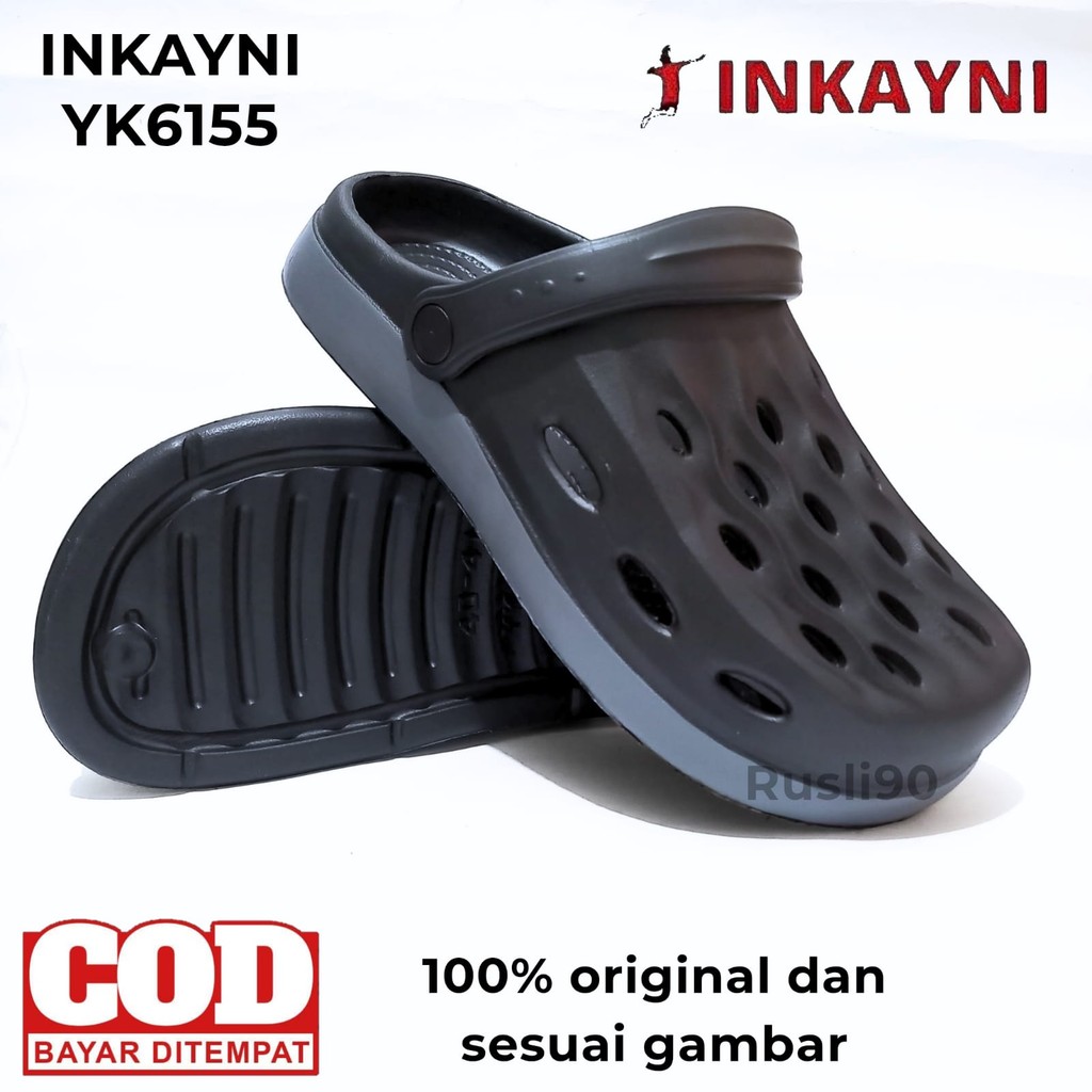 Sandal Kodok Baim 40-45 Jumbo Pria Rubber Lembut Anti Licin Inkayni 6155