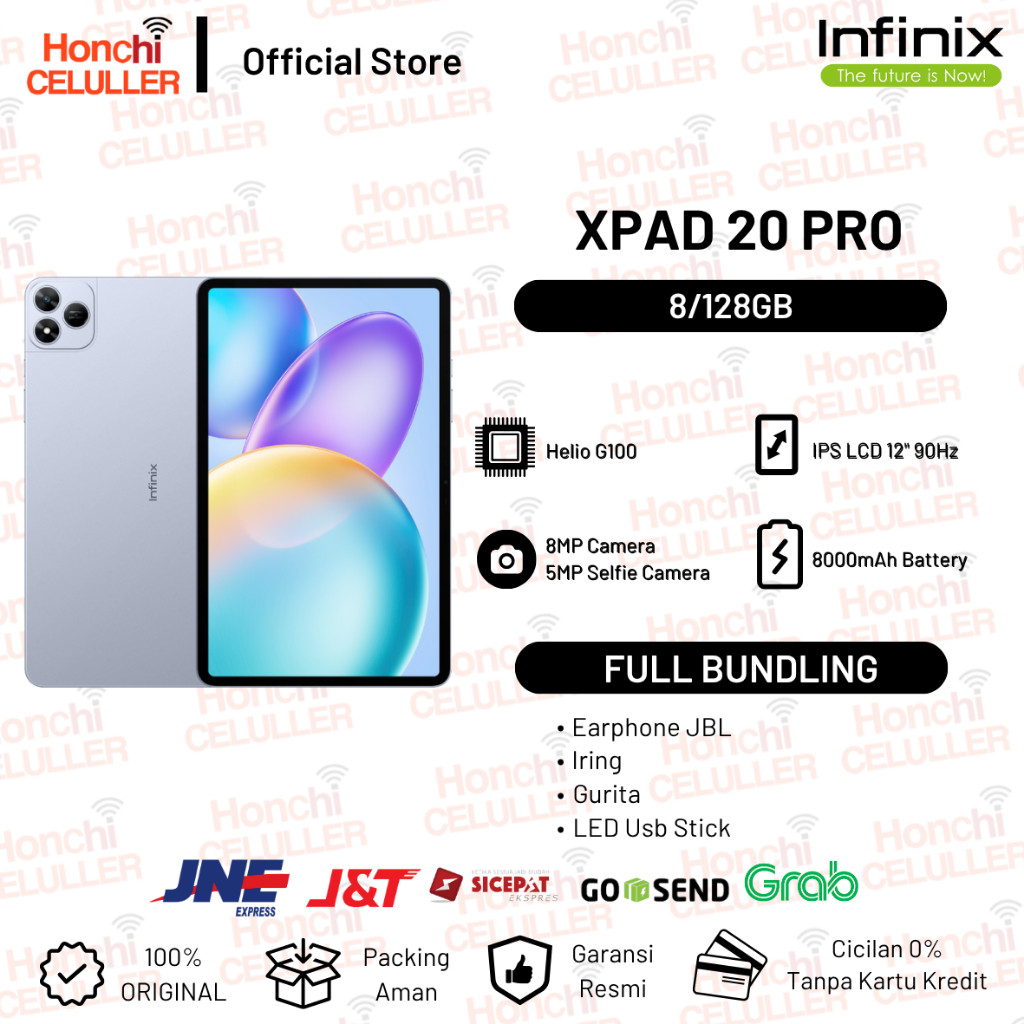 Infinix XPAD 20 Pro 8/128GB - Mediatek G100 Ultimate - 12" 2K 90Hz - 8000 mAh - 4G LTE Garansi Resmi
