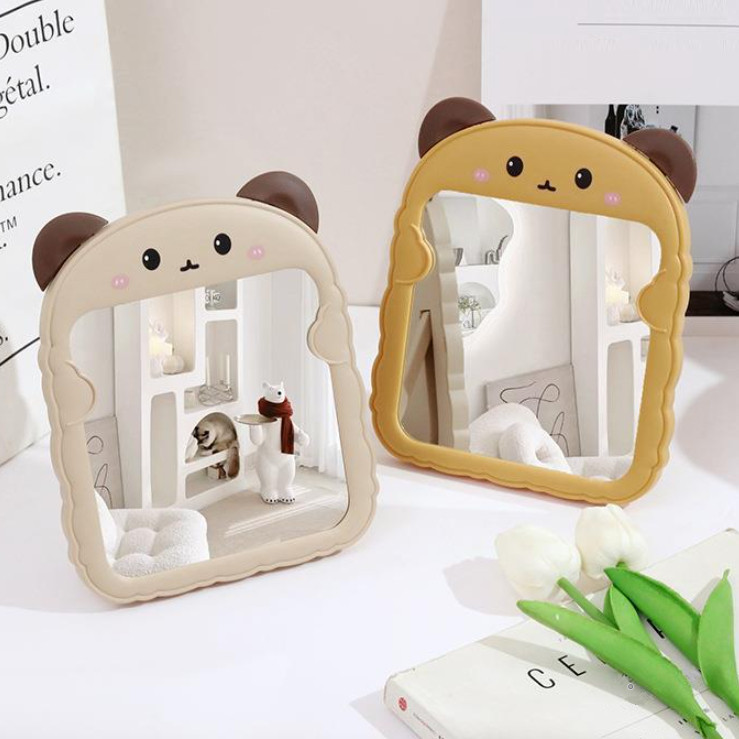 C6524 Cermin Mini Aesthetic / Kaca Rias Make Up / Make Up Mirror Motif Kucing / Cermin Meja Rias / C