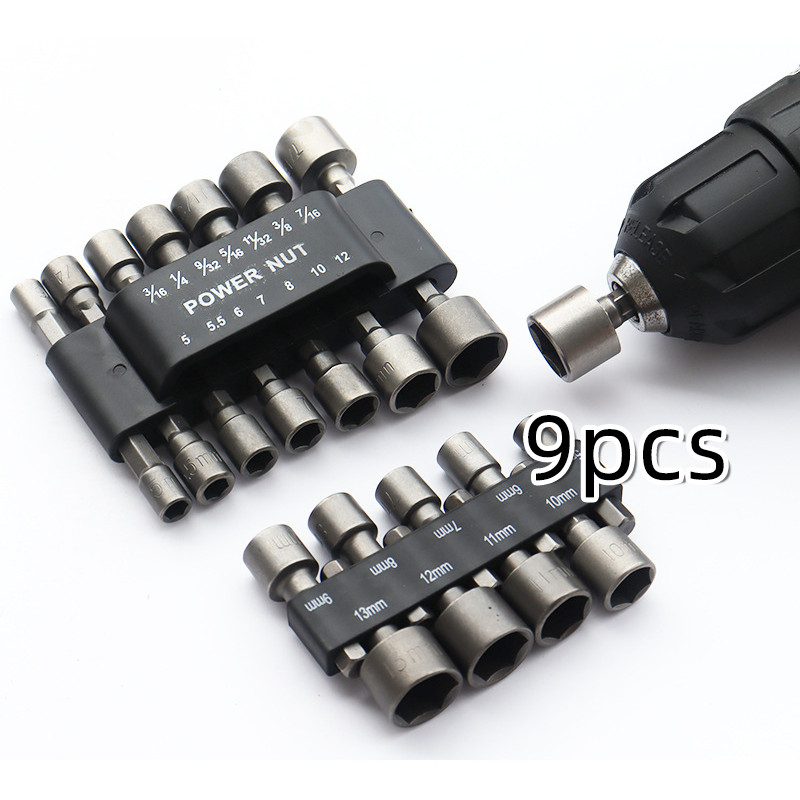 9pcs/set Kunci Sok Drilling / Hex Nut / Mata Roofing Hex Socket