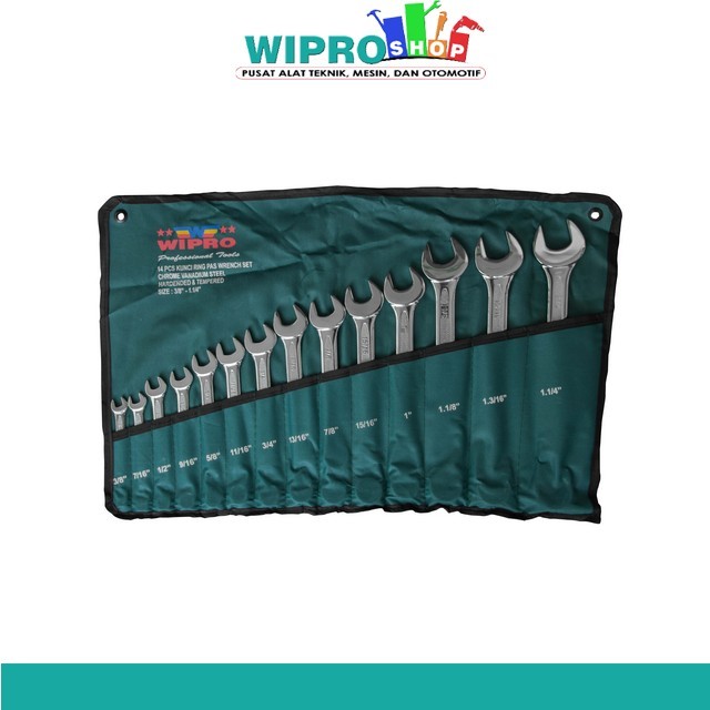 Wipro Kunci Ring Pas Set 14Pcs INCH 3/8" - 1-1/4"