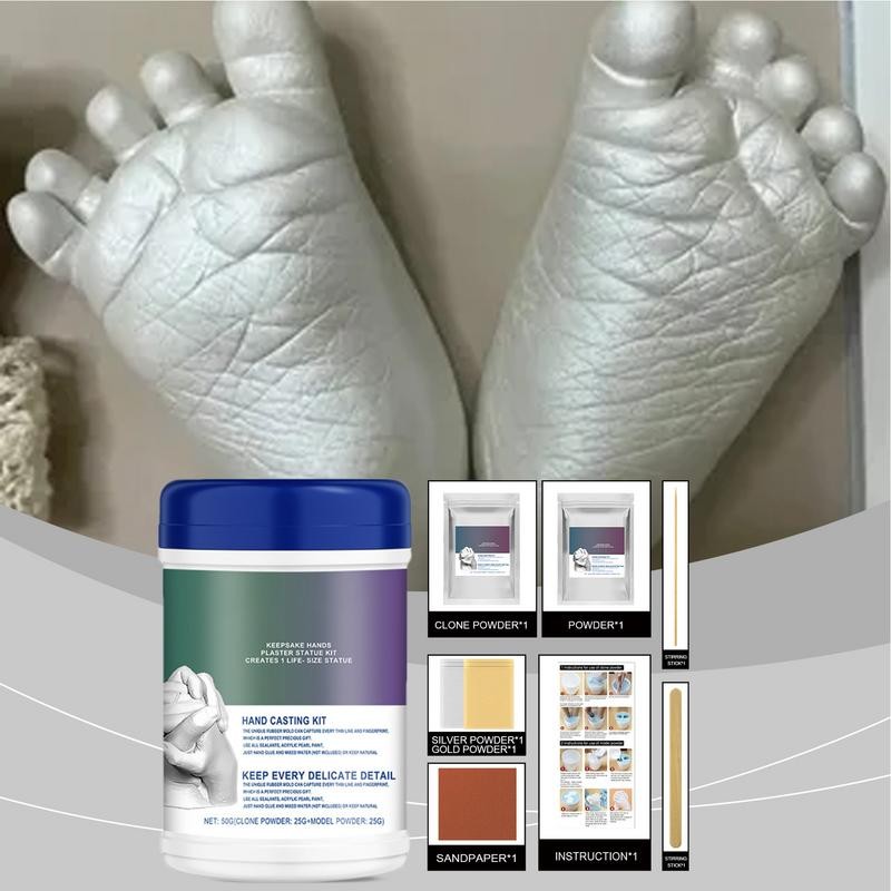 Baby Kids Handprint Keepsake Hands Casting Kit DIY Plaster Statue Molding Hand Holding Sculpture Kit