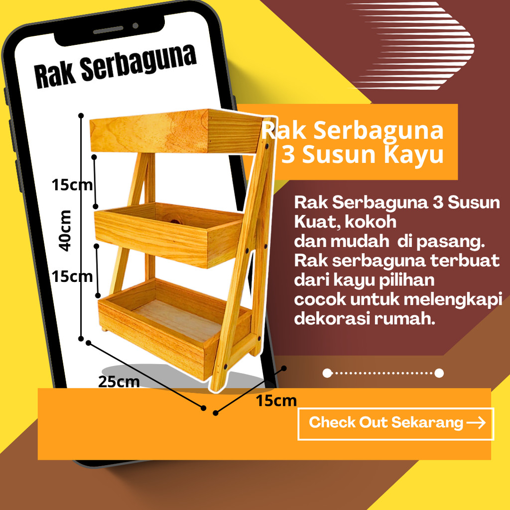 Rak Bawang Susun KAYU JATI Gratis Stiker Tempat Telur Bumbu Dapur Unik Aesthetic Kualitas Premium