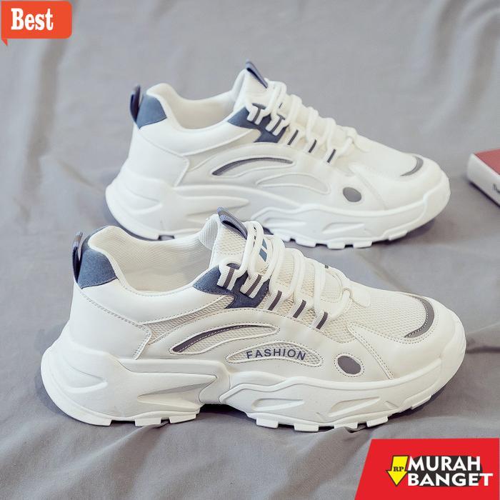 K9NINE Sepatu Sneakers Pria Sepatu Import Fashion Olahraga Casual Shoes - Putih, 39