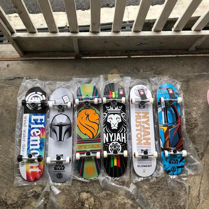 Element skateboard deck Fullset/Complete/ Komplit Nyjah/ Star Wars  7.5 - 8.0 - Nyjah putih log, 7.5