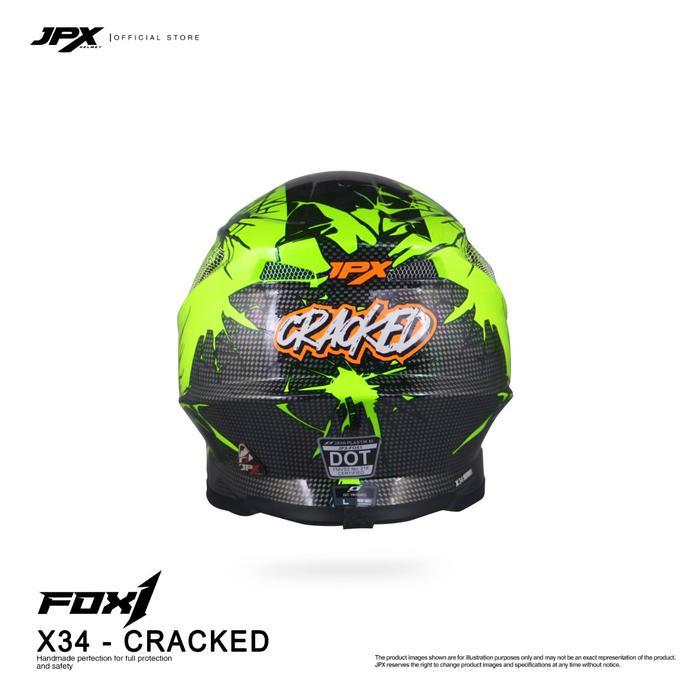 Helm JPX Cross Full Face Fox1 X34 - FLUORESCENT YELLOW GLOSS