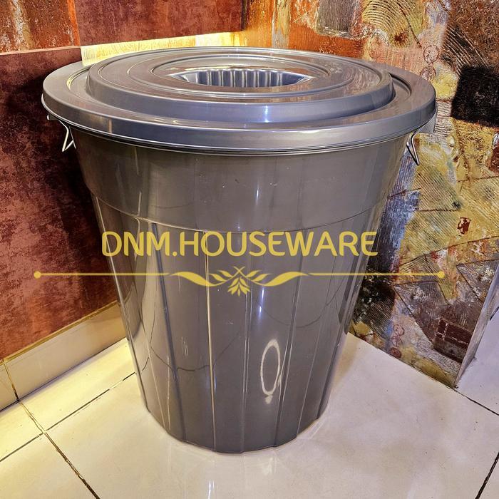Tong Gentong Ember Bak Bertutup Tutup Air Mandi Sampah Outdoor BESAR Jumbo Serbaguna Plastik 80 Lite
