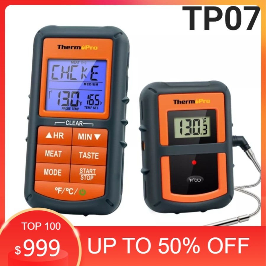 Temukan THERMOPRO TP07S 100m Wireless Thermometer & Remote f Meat BBQ w Timer