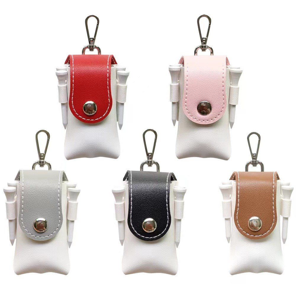 Gantungan kunci golf kulit PU, tas bola kecil, tas pinggang kecil, tas bola kecil, tas aksesori, tas