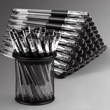 Isi 100 PCS Balpoint Tinta Gel Import Murah  0.5mm Pulpen Hitam SRADEYA Pulpen Bisa Diisi Ulang