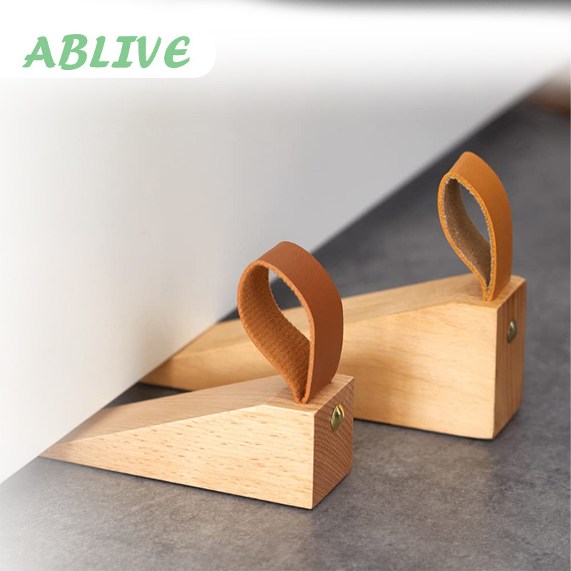 Pengganjal Pintu Bawah Penutup Kayu Door Stop Wooden Ganjalan Pintu Bawah Pintu Anti-Tutup Praktis P