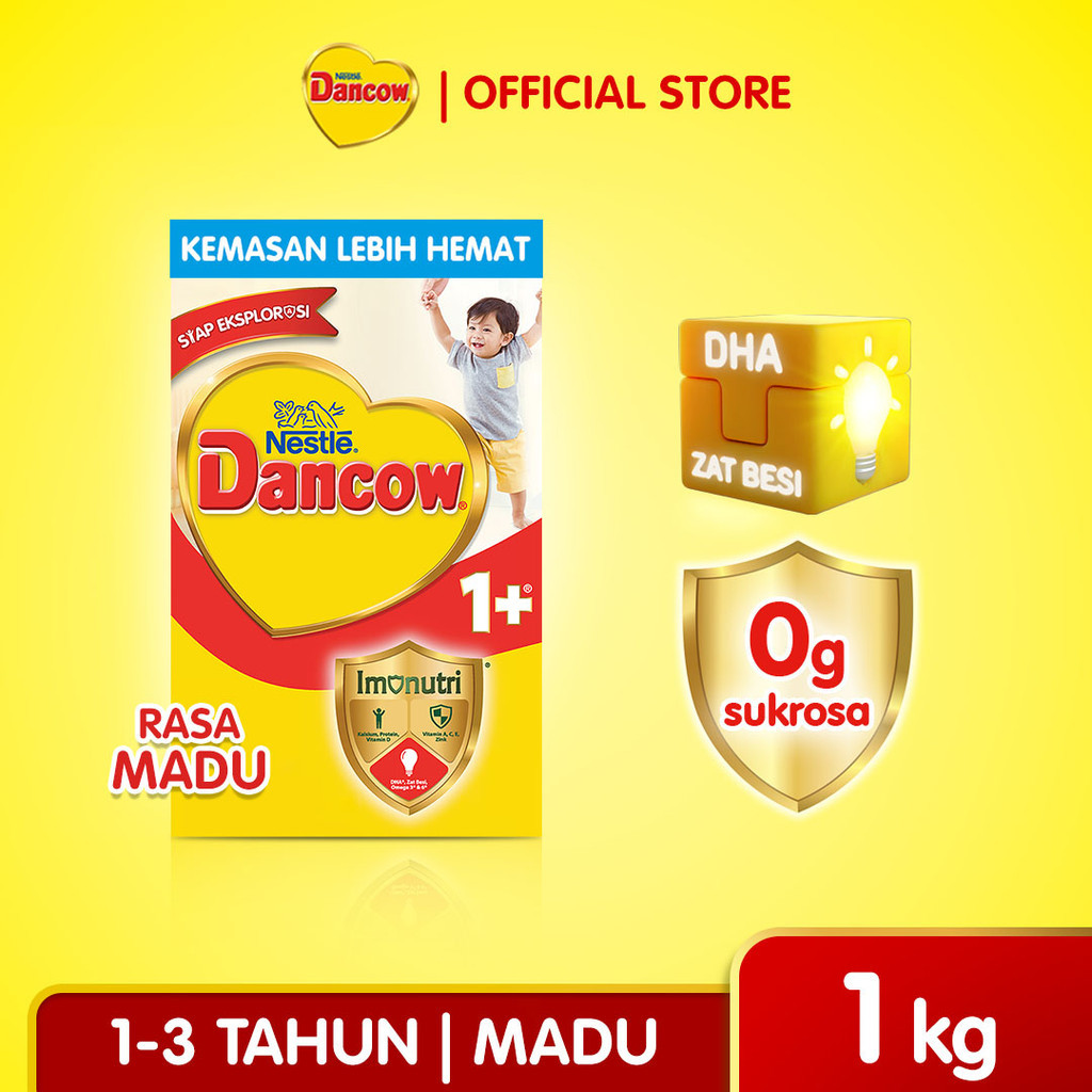 Nestle Dancow 1+ Susu Pertumbuhan Rasa Madu 1-3 Tahun Box 1 kg x2