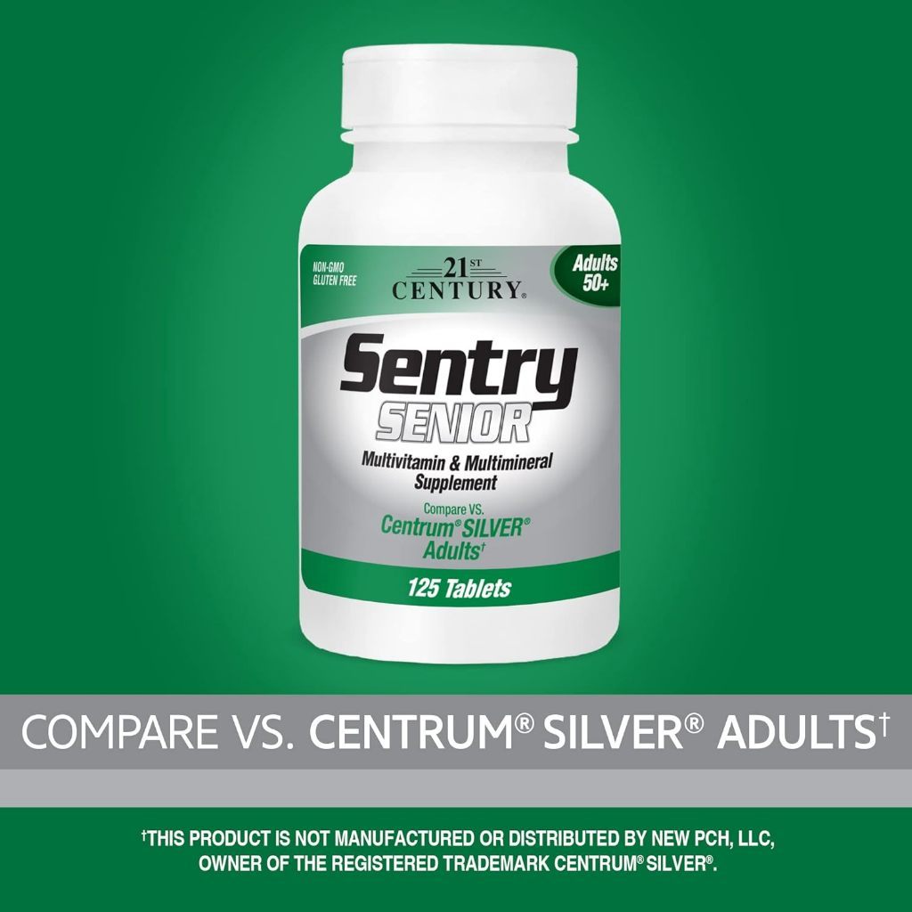 21st Century, Sentry Senior, Multivitamin & Multimineral Supplement, Adults 50+, 125 Tablets