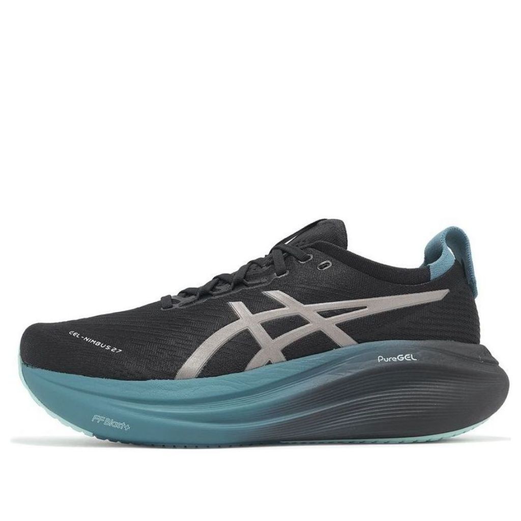 READY Sepatu Asics Nimbus 27 Black Blue Premium Original BNIB