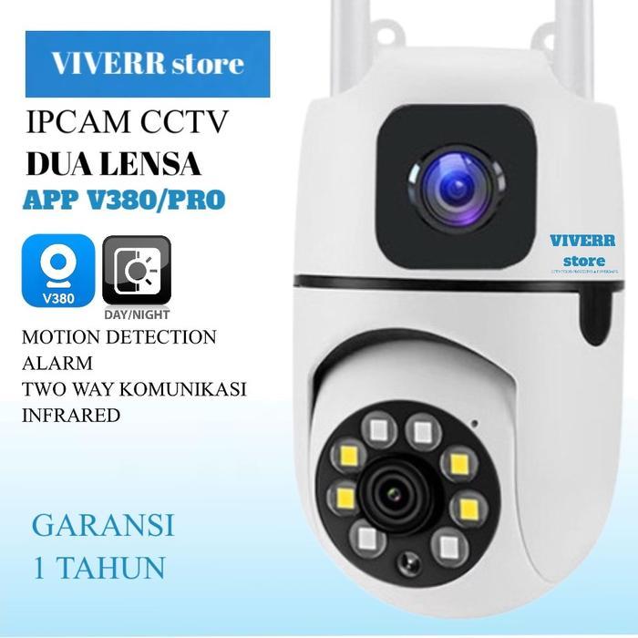 [ANJIOY] VIVERR store Kamera CCTV PTZ V380 Pro 8MP Alarm Mini Dual Lensa Sensor Infrared 360 Rotatio