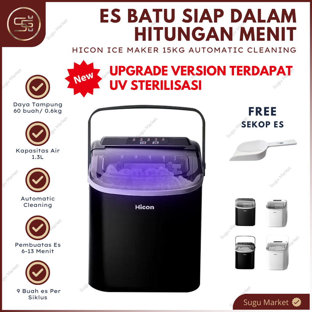 HICON iCE MAKER 15 KG | ICE MAKER MESIN PEMBUAT ES BATU