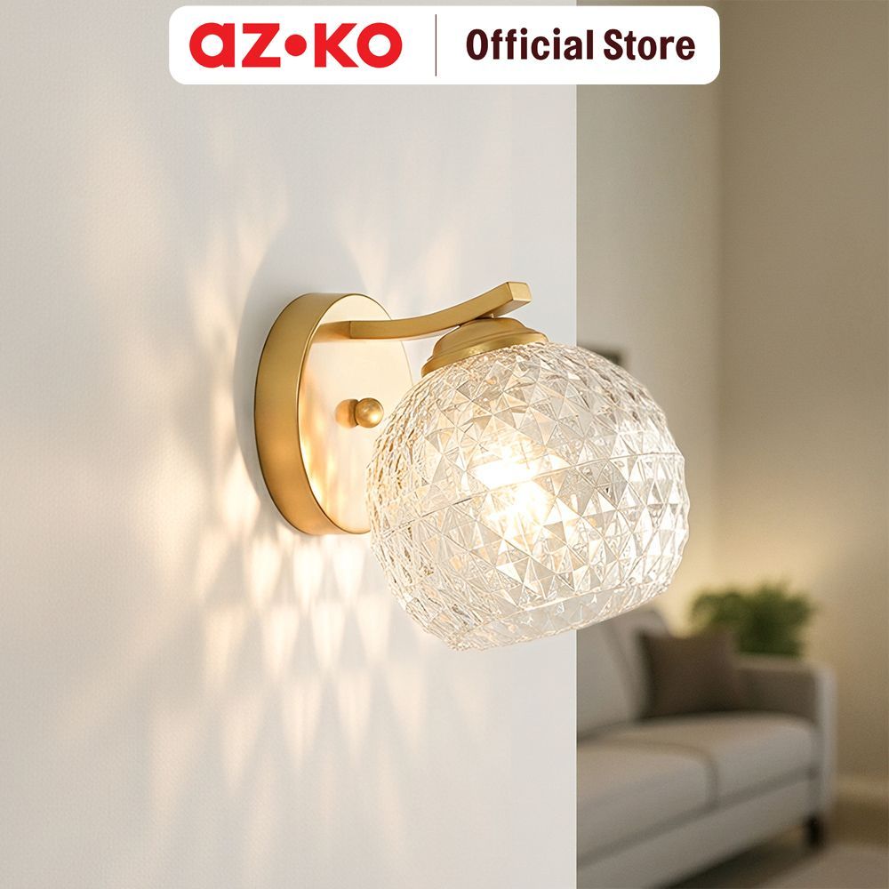AZKO Eglare Chrysant Lampu Dinding Hias E14 - Gold Wall Lamp Light Lampu Tembok Metal Penerangan Ind