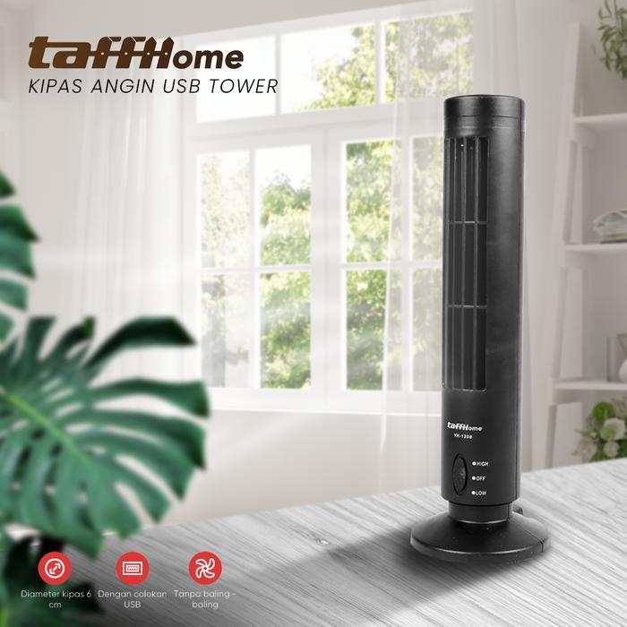 KS3 - Kipas Angin USB Tower Fan TaffHOME Leafless Ultra Quite - YK-1208