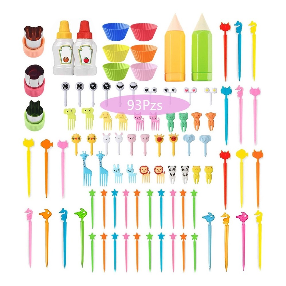 93 PCS Animal Fruit Food Picks, Bento Box Picks, Mini Cartoon Animal Food Toothpicks, Lunch Bento Fo