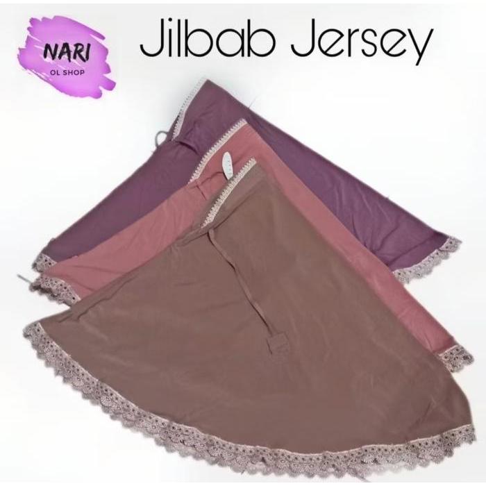 Kerudung Bergo/Jilbab Instan/Jilbab Jersey/Jersey Premium/Motif Renda - Chorcoal Grey