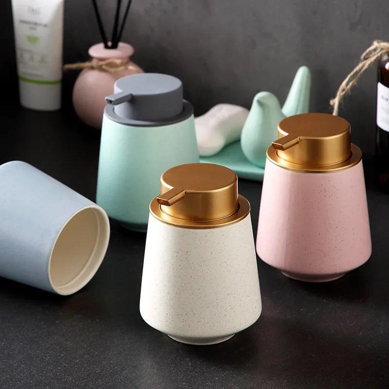 Ceramic foaming bottle press Nordic style foam hand sanitizer subpackage bottle shampoo foaming bott