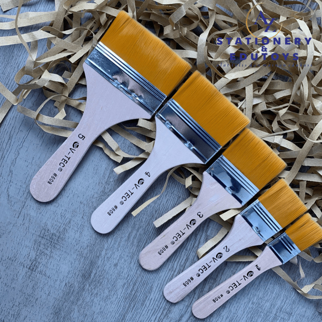 V-Tec Flat Brush 808 Kuas Lukis Besar Nylon No 1-5