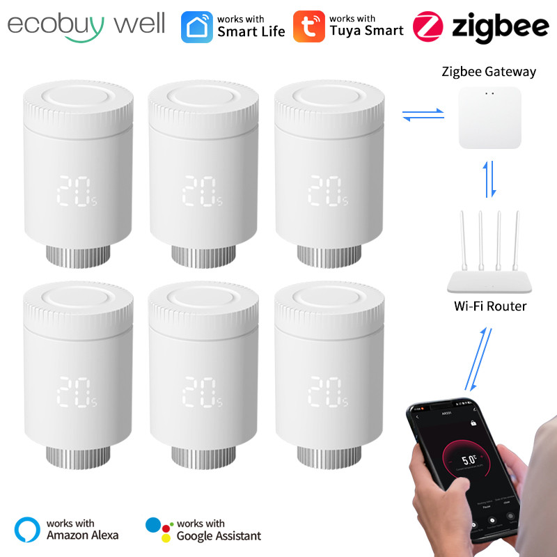 Tuya Zigbee 3.0 Thermostatic Raator Valve TRV Connected Thermostatic Valves Tuya Valve Temperature C