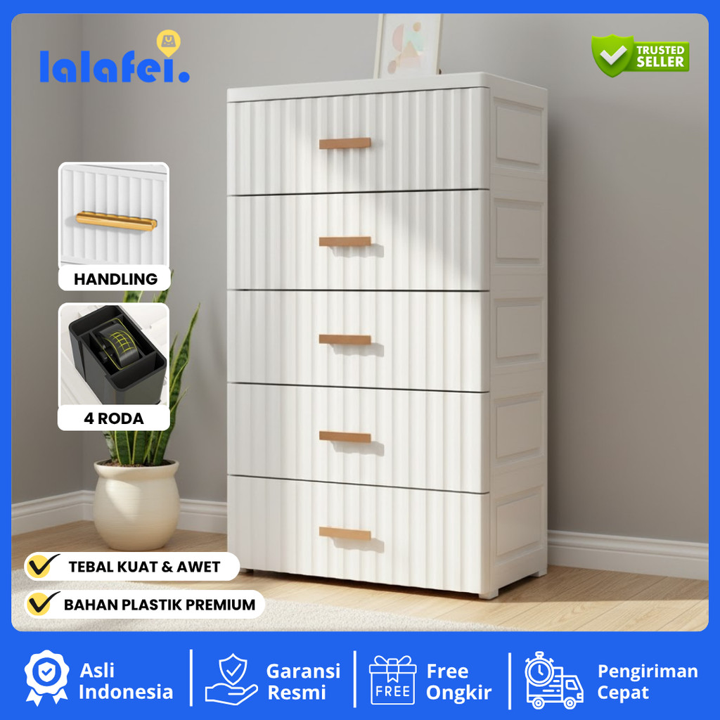 Lalafei - Lemari Pakaian Plastik Susun Eropa - Lemari Plastik Laci Susun Putih - Laci 3 4 5 6 Susun