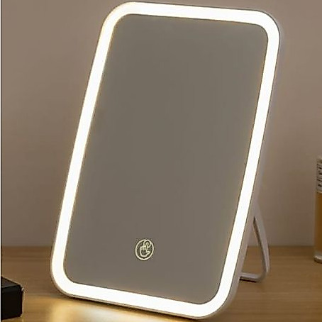 Cermin Rias Make Up LED Lampu Kotak Portable Mirror Light Recharge Kiseki HZ-007A | HZ-008A